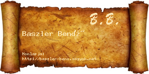 Baszler Benő névjegykártya